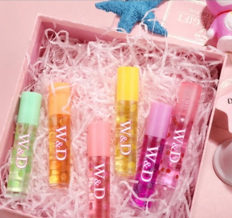Fruit Flavored Roll On Lip Oil, Transparent Lip Gloss Roll-On Hydrating Norishing Lip Gloss
